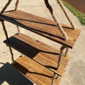 Hanging wooden rope shelf Hobby Lobby